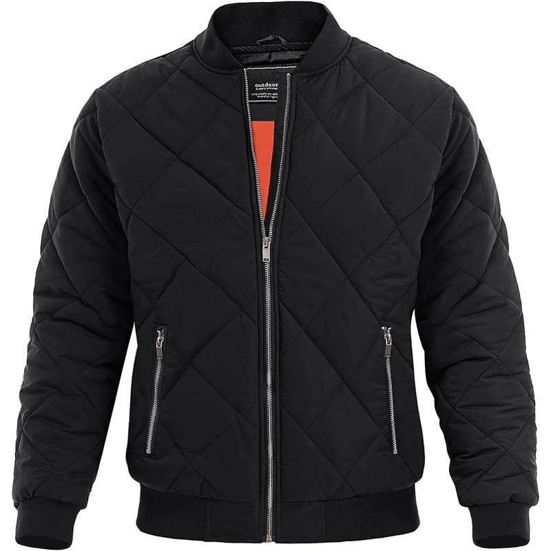 MAGNIVIT Men’s Bomber Jacket Winter Fall Quilted Puffer Jacket Warm ...