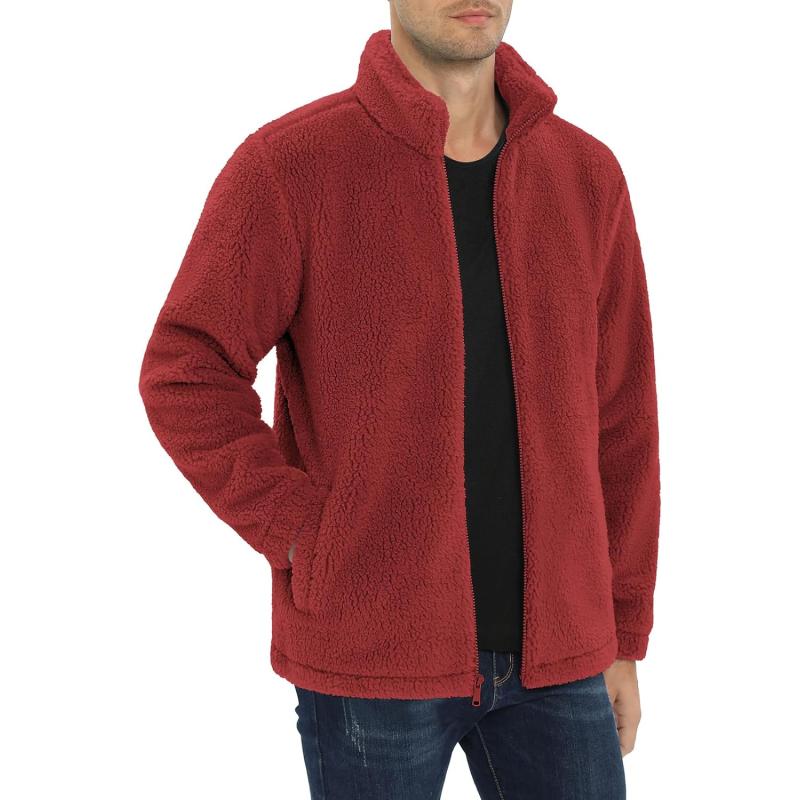 MAGNIVIT Men’s Fluffy Fuzzy Sherpa Jackets Fleece Lined Warm Full Zip ...